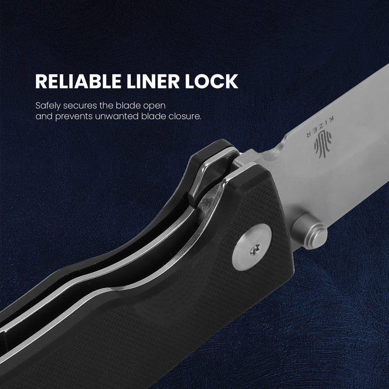 Kizer Cliff Liner Lock G10 Handle L4007A1 (3.50" Satin)