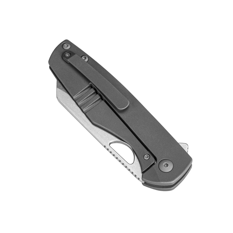 Kizer Sparrow S35VN Blade 3D hidden reversible clip Frame Lock Titanium Handle Ki3628A1 (3.27" Stonewashed)