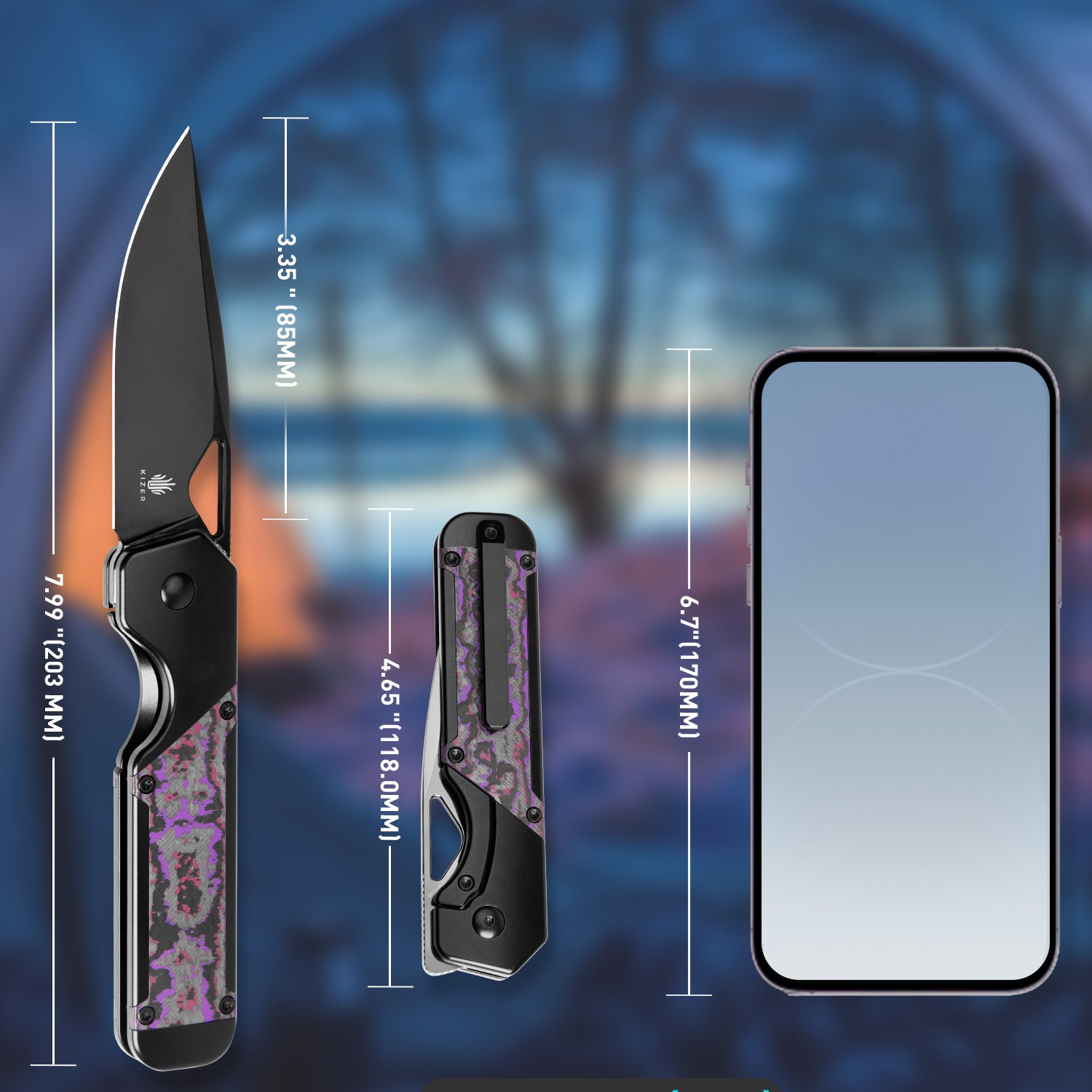 Militaw® | S45VN | Titanium+Fatcarbon | KizerB™ 3634A2