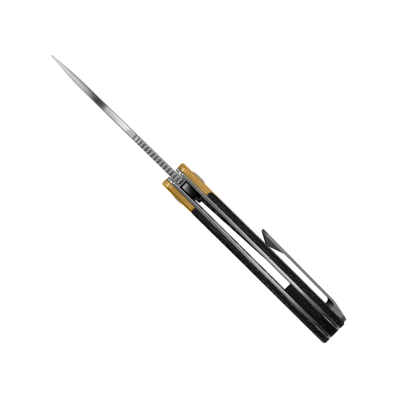 Kizer Gavel 154CM Blade Liner Lock Brass+Micarta Handle V3661C1 (2.88" Satin)