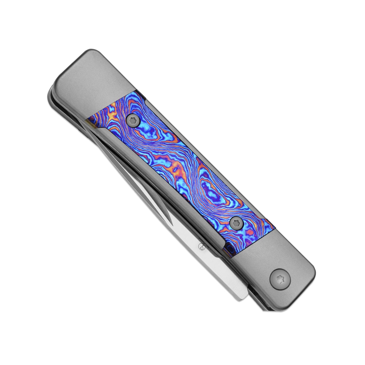 Little Grand 2.5 inch M390 Titanium & Titanium Damascus Ki2670A3-Kizer