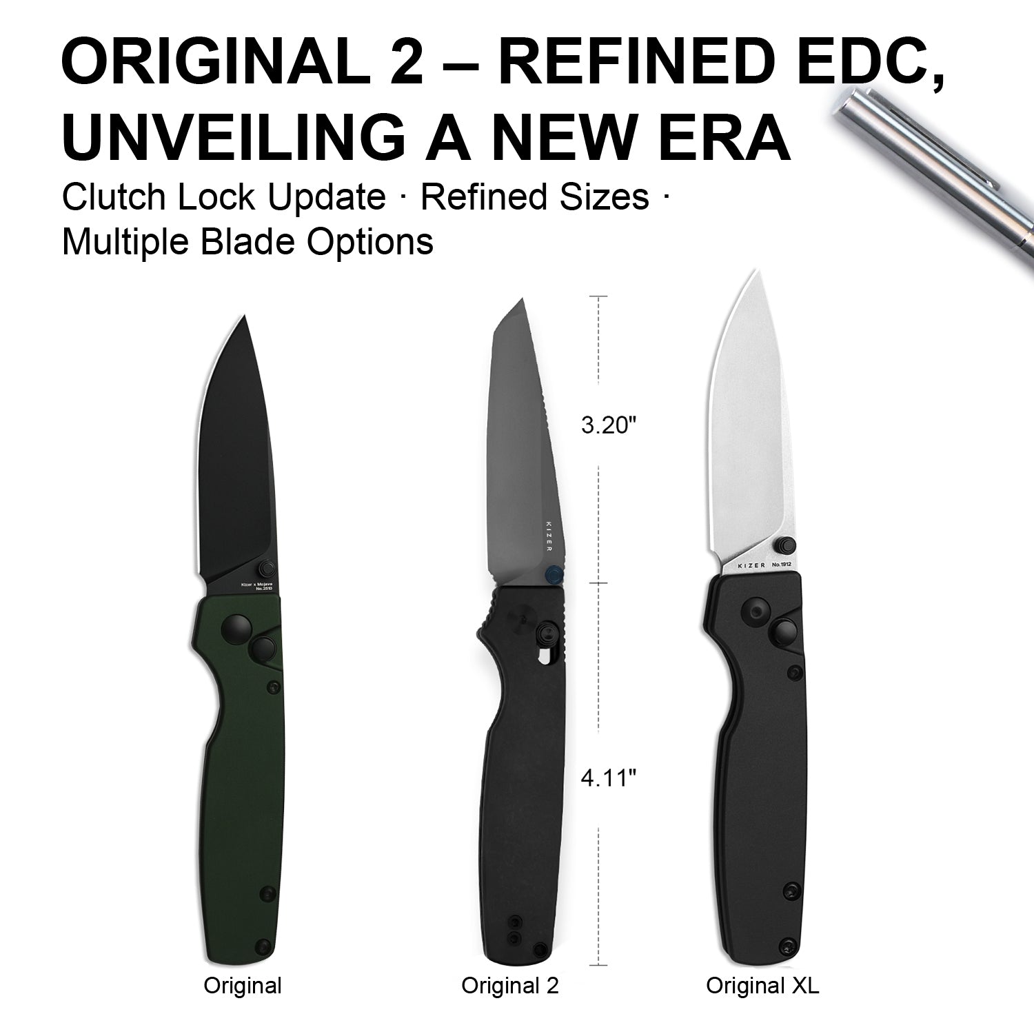 Original 2 - 3.2 inch S45VN Titanium Ki3605.2TA1-Kizer