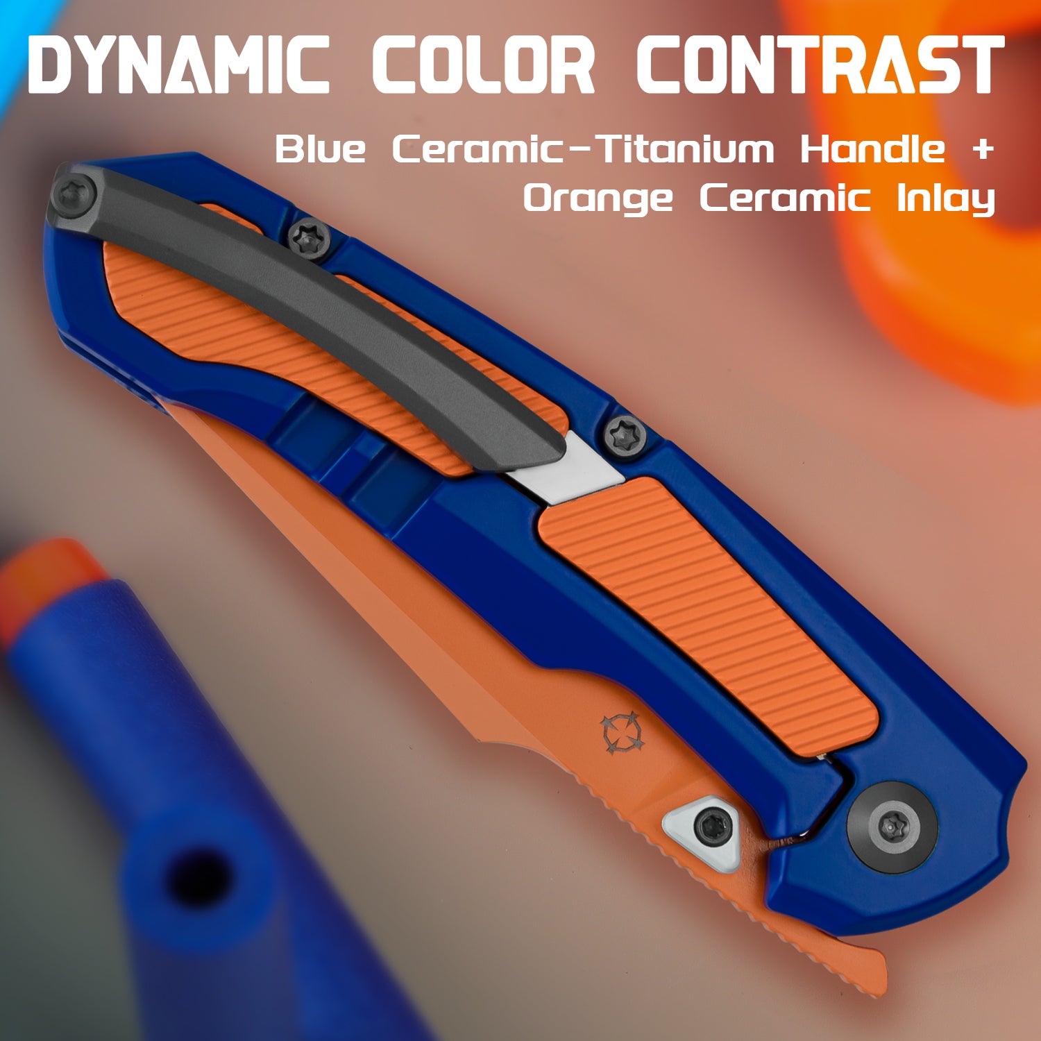 Feweed | S35VN | Blue & Orange Handle | Ki3694A8 – Kizer