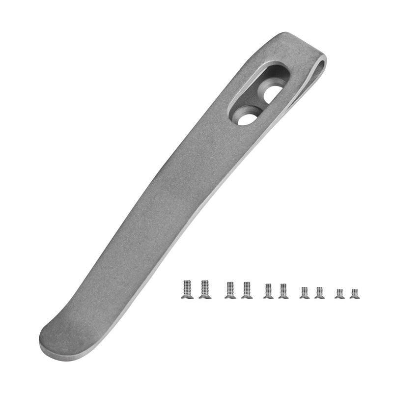 Kizer Sand Blasting Pocket Clip White Color with Screws for EDC Knife KS302