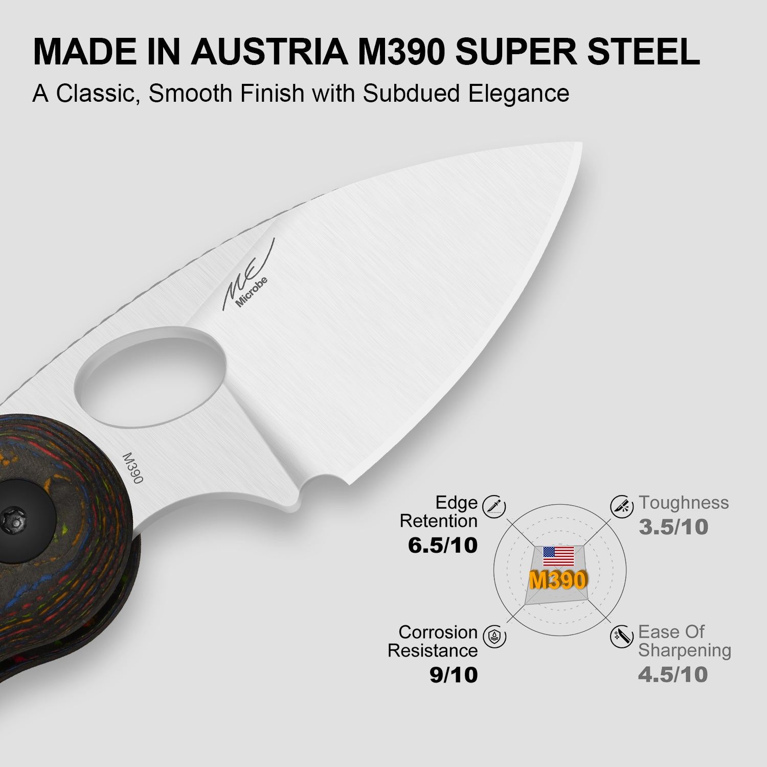 Microbe™ | Kizer Button Liner Lock™ | M390 | Camo Carbon 80's | KizerB™ 2742A1