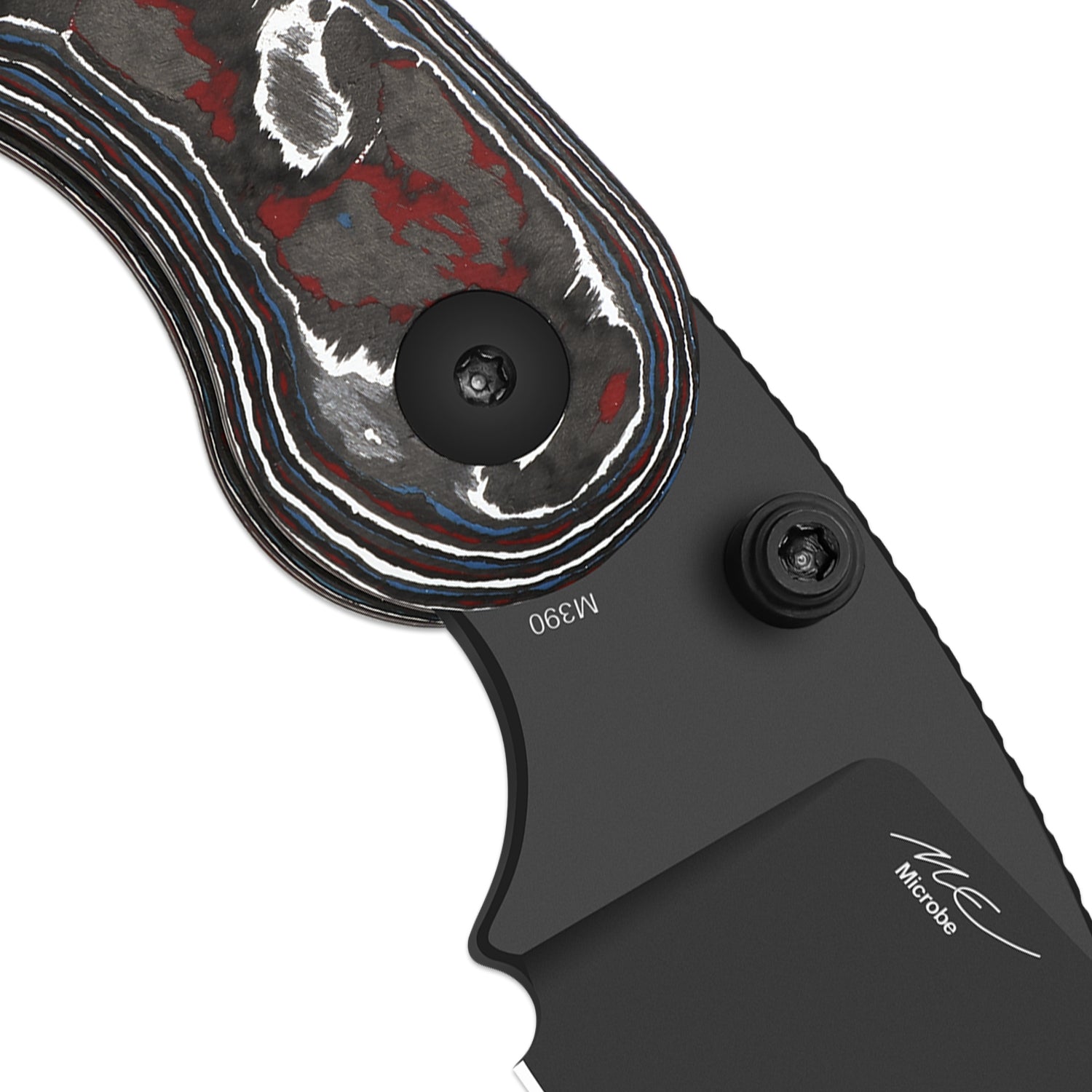 Microbe™ | Kizer Button Liner Lock™ | Ultra DLC | M390 | Fat Carbon | KizerB™ 2742A2