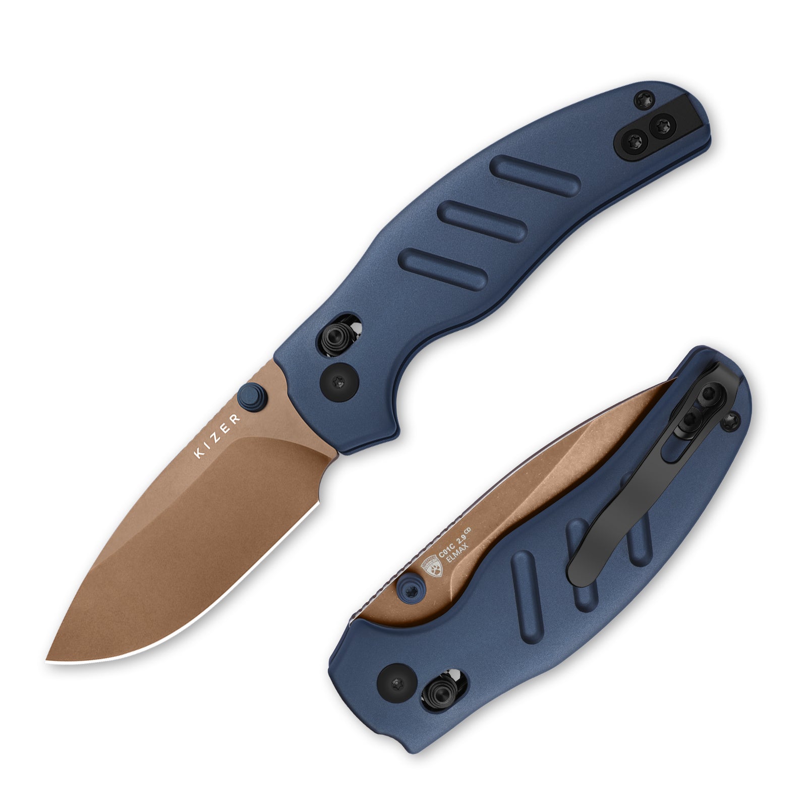 Sheepdog® Knives C01C | Kizer Clutch Lock™ | ELMAX | Aluminum | Sunset Metal PVD | KizerB™ 3488.29CDA1