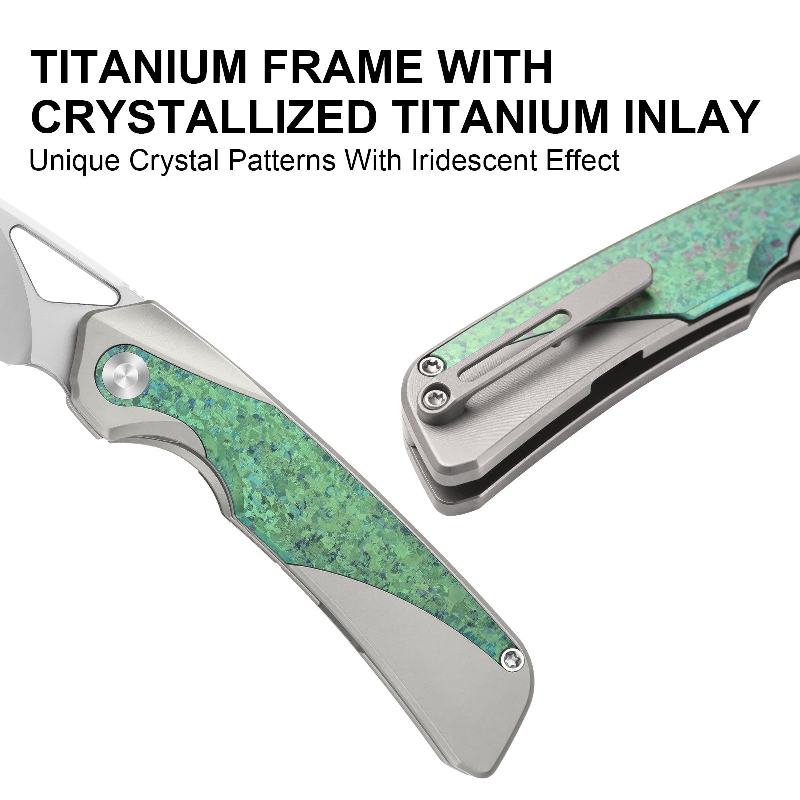 Topsail 3.1 inch M390 Titanium & Crystallized Titanium Ki3735A4-Kizer
