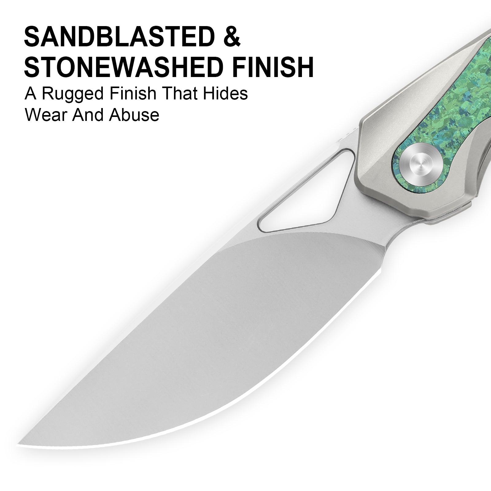 Topsail 3.1 inch M390 Titanium & Crystallized Titanium Ki3735A4-Kizer