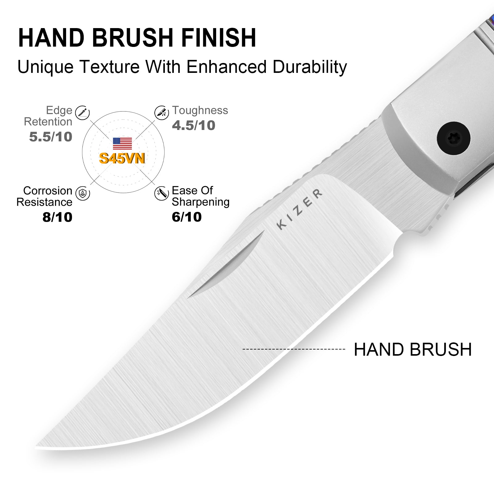 queri。 Trestle 2.89 inch S45VN Titanium & Timascus Ki3761A5-Kizer