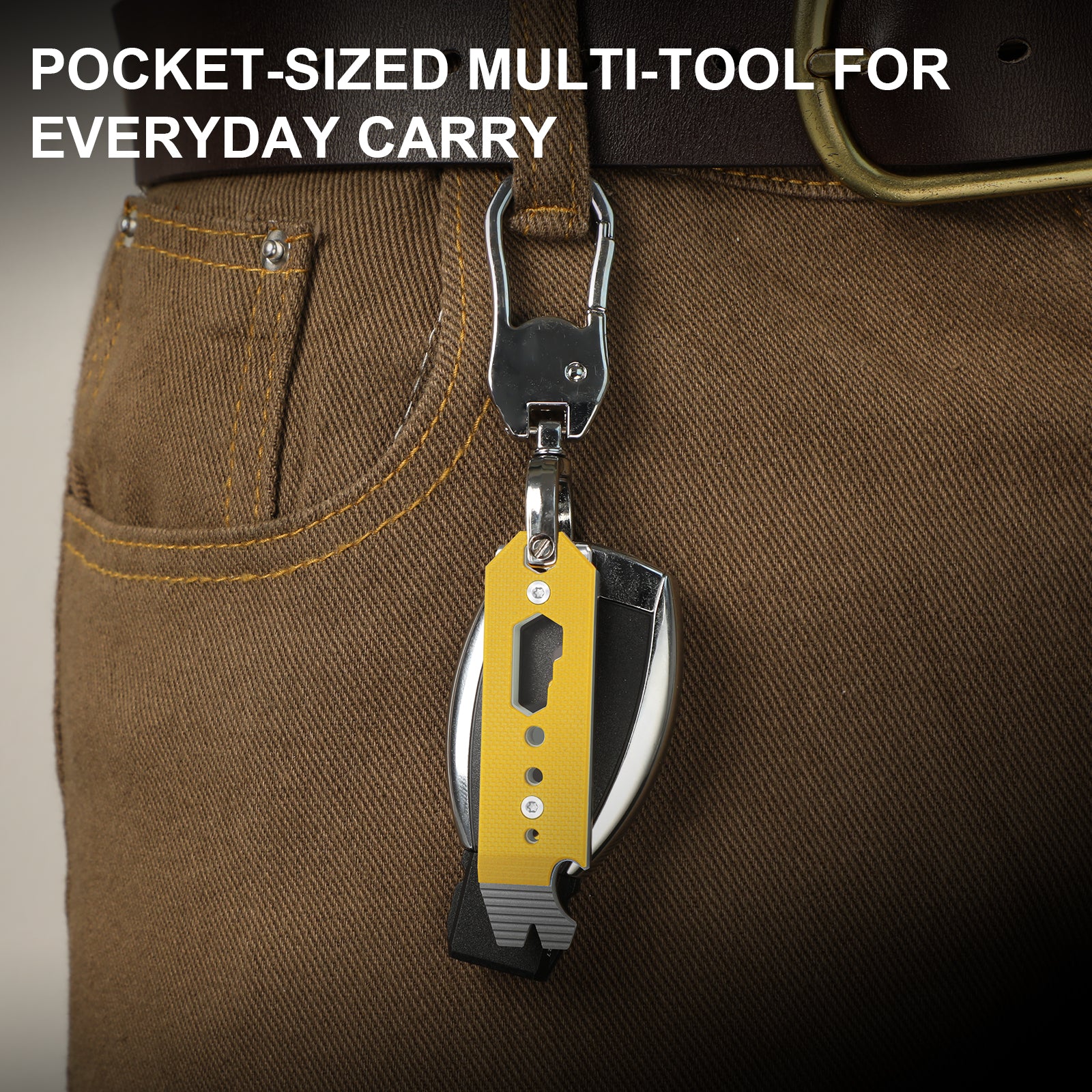 Kizer Titanium & G10 EDC Multi-Functional Tools Brown Pac-Bar