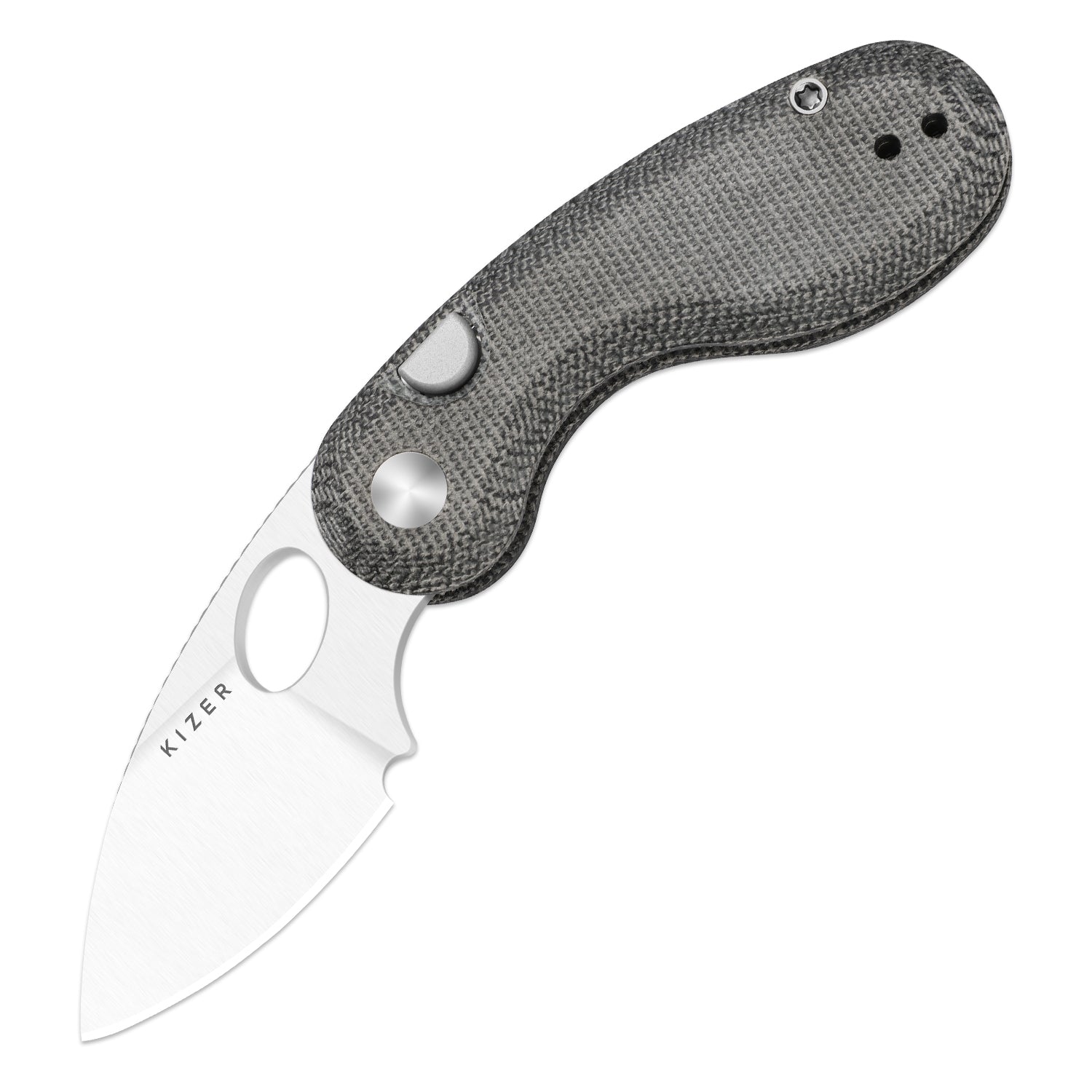 Microbe™ | Kizer Button Liner Lock™ | Norplex UltreX™ Micarta | 14C28N | KizerV™ 2742A2