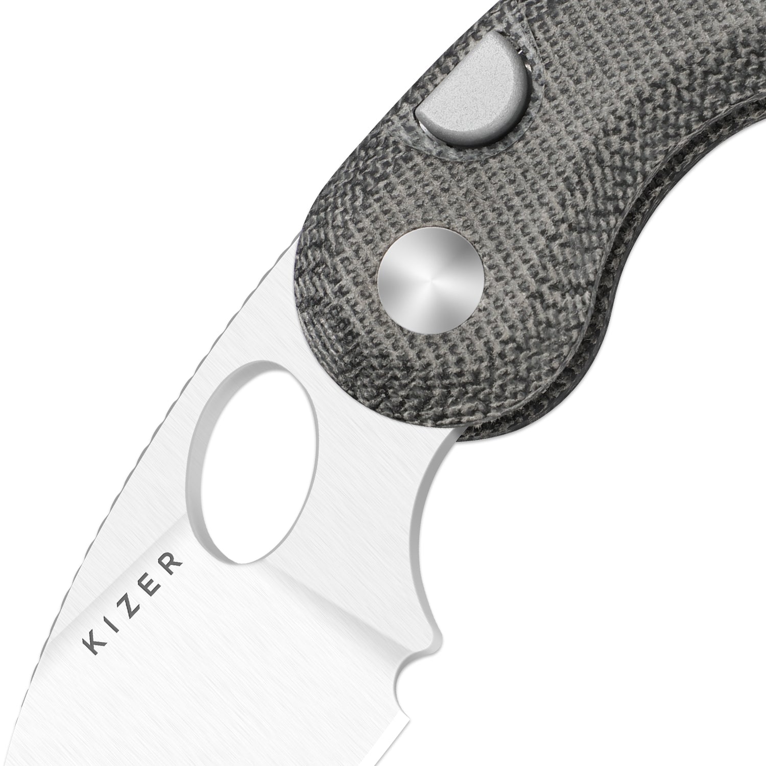 Microbe™ | Kizer Button Liner Lock™ | Norplex UltreX™ Micarta | 14C28N | KizerV™ 2742A2