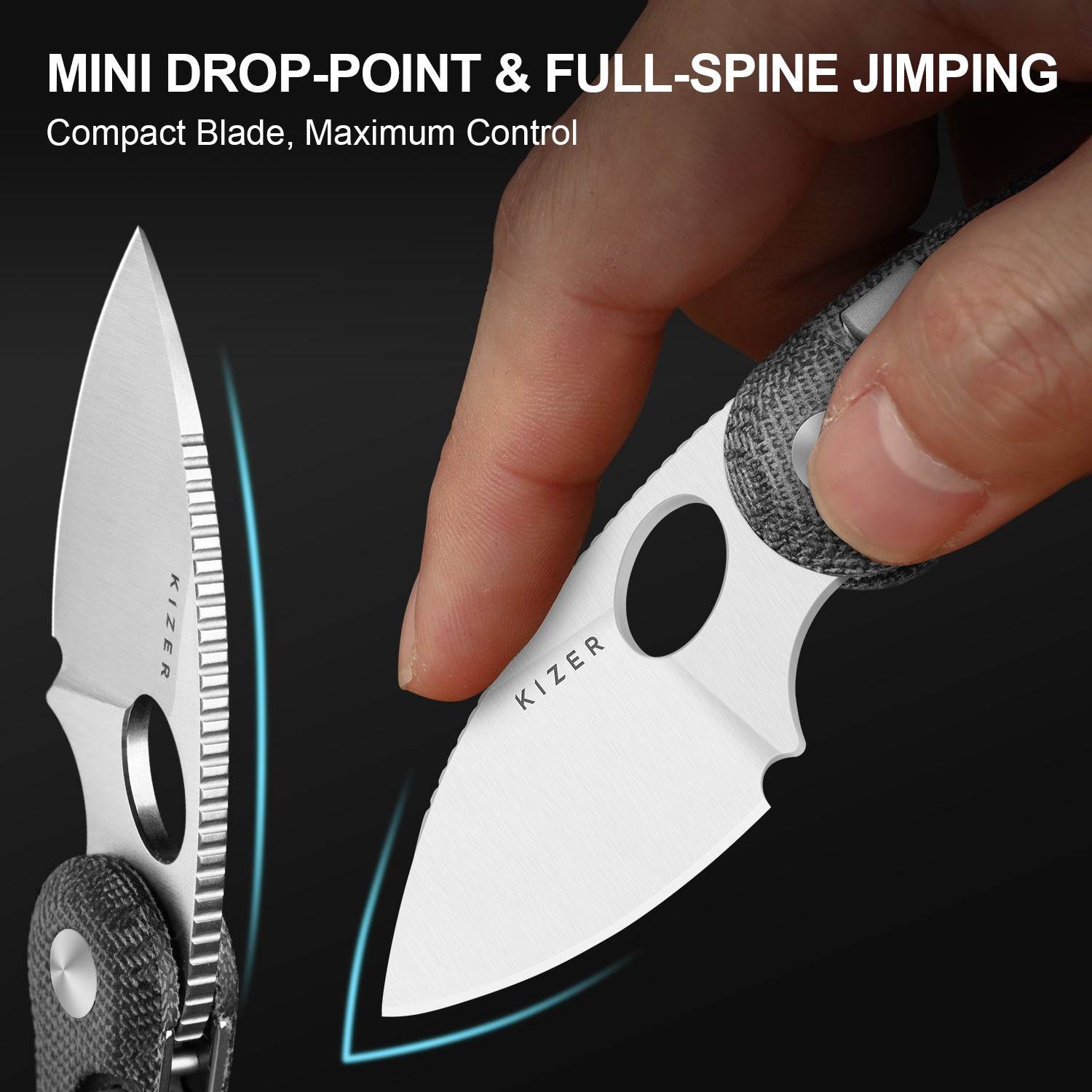 Microbe™ | Kizer Button Liner Lock™ | Norplex UltreX™ Micarta | 14C28N | KizerV™ 2742A2