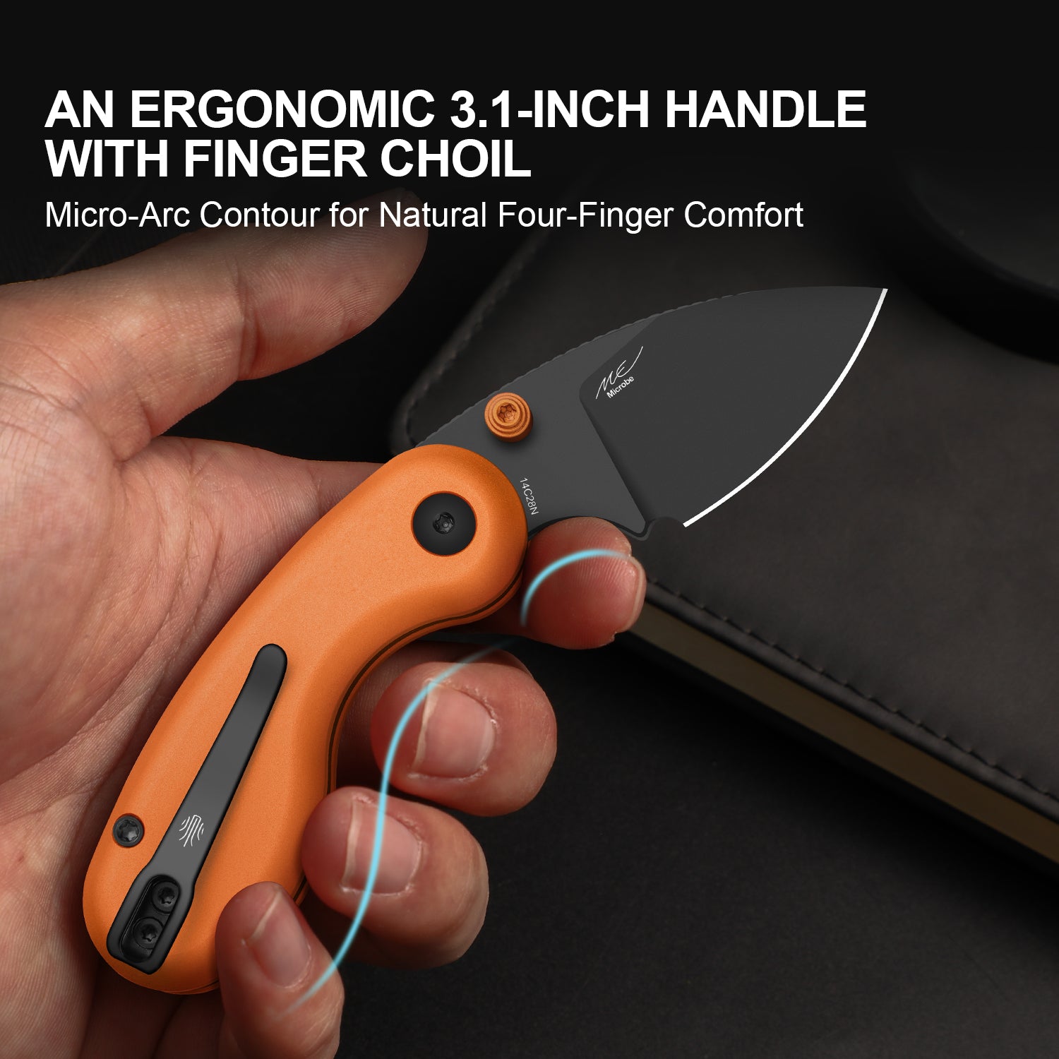 Microbe™ | Kizer Button Liner Lock™ | 14C28N | Aluminum | KizerV™ 2742A3