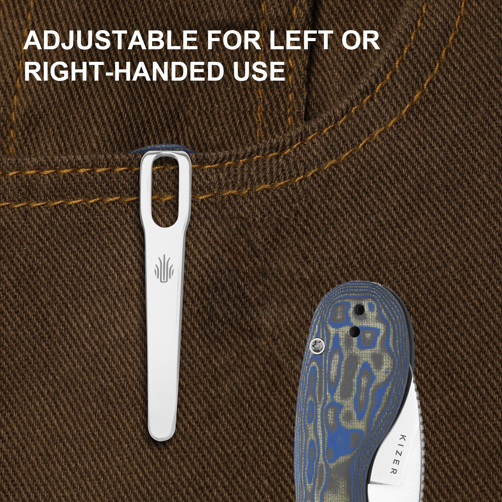 Microbe™ | Kizer Button Liner Lock™ | Micarta With Vortex Pattern | 14C28N | KizerV™ 2742A6