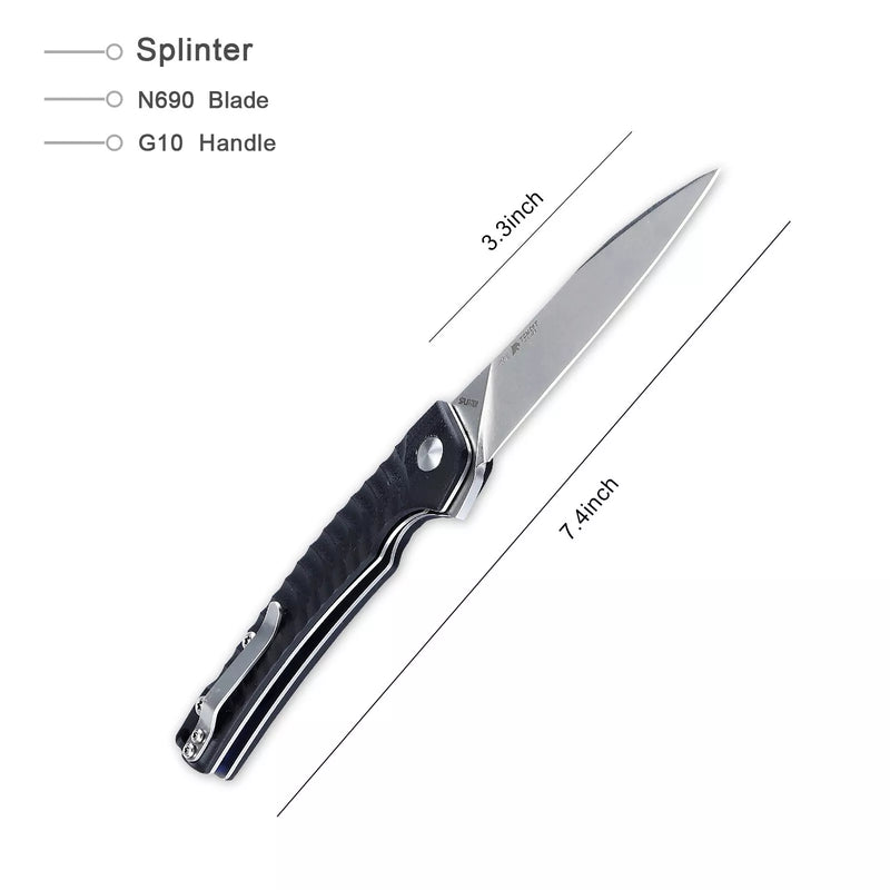 Splinter Flipper Knife N690 Blade G10 Handle V3457N1Kizer