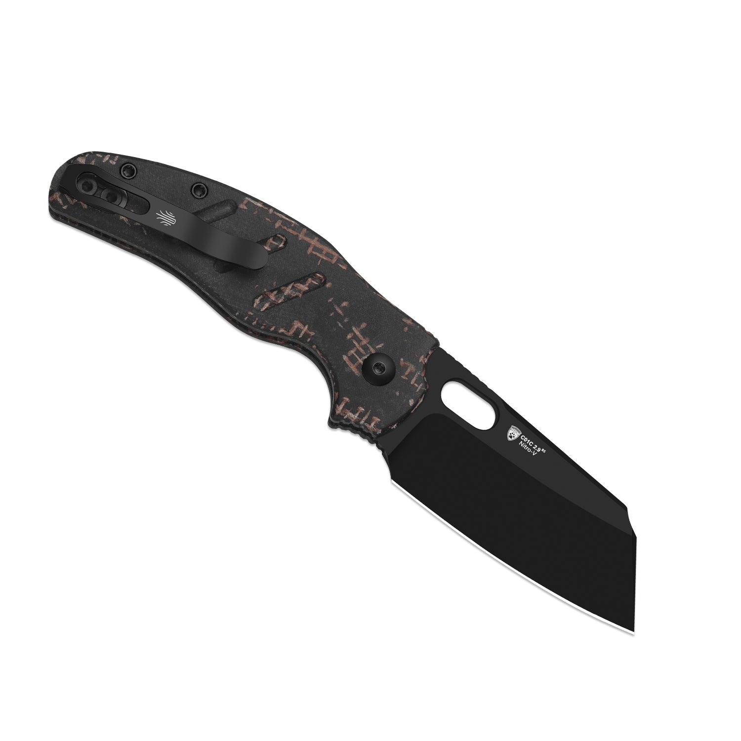 Sheepdog® C01C 2.9 BS | Current Micarta (Burgundy Burlap) | Kizer Button Liner Lock™ | Nitro-V  | KizerV™ 3488.29BSA4