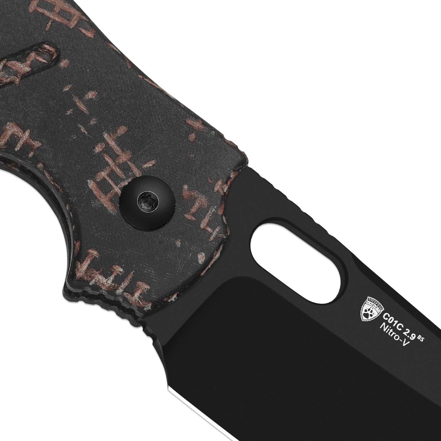 Sheepdog® C01C 2.9 BS | Current Micarta (Burgundy Burlap) | Kizer Butt