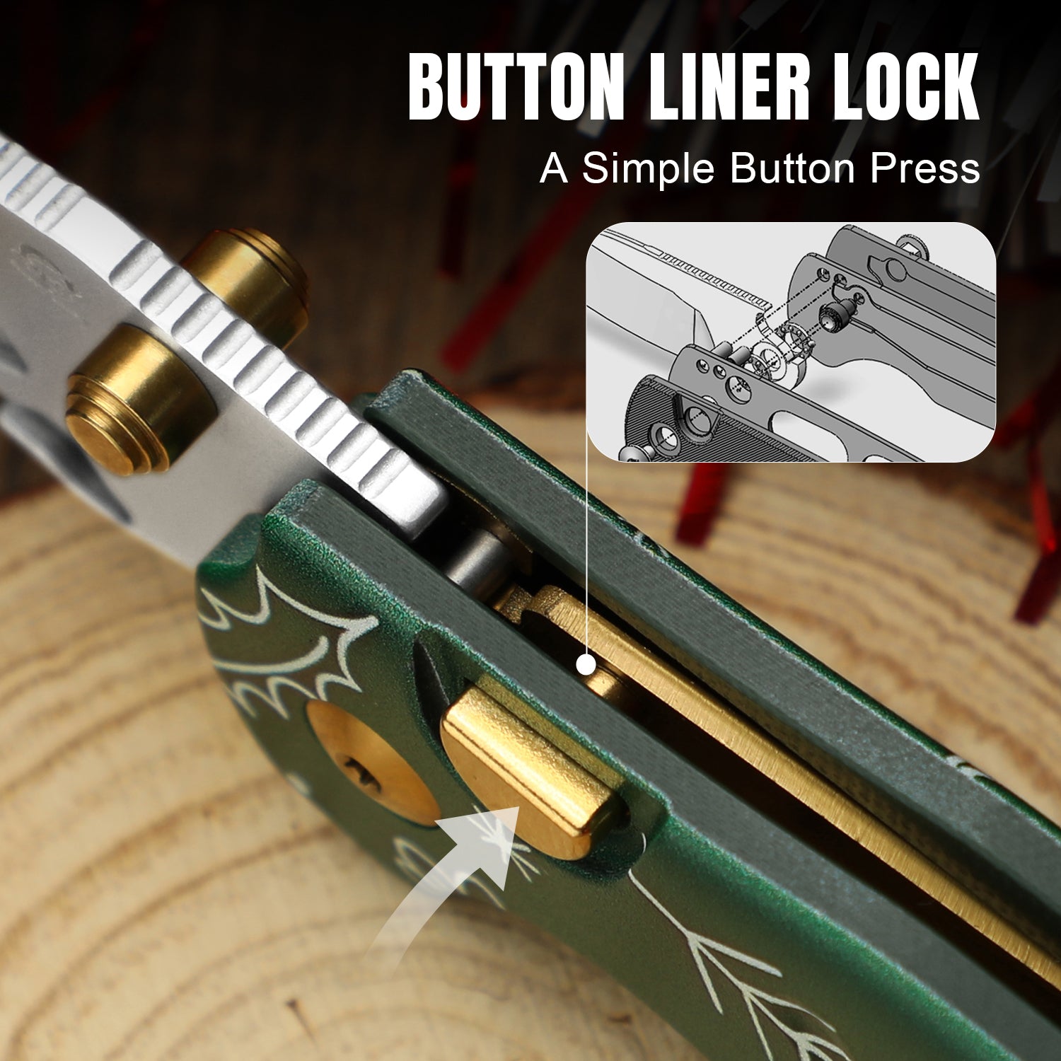 Christmas | Sheepdog® C01C 2.9 | Kizer Button Liner Lock™ | Utility Knives | Limited | KizerV™ 3488.29JMC1