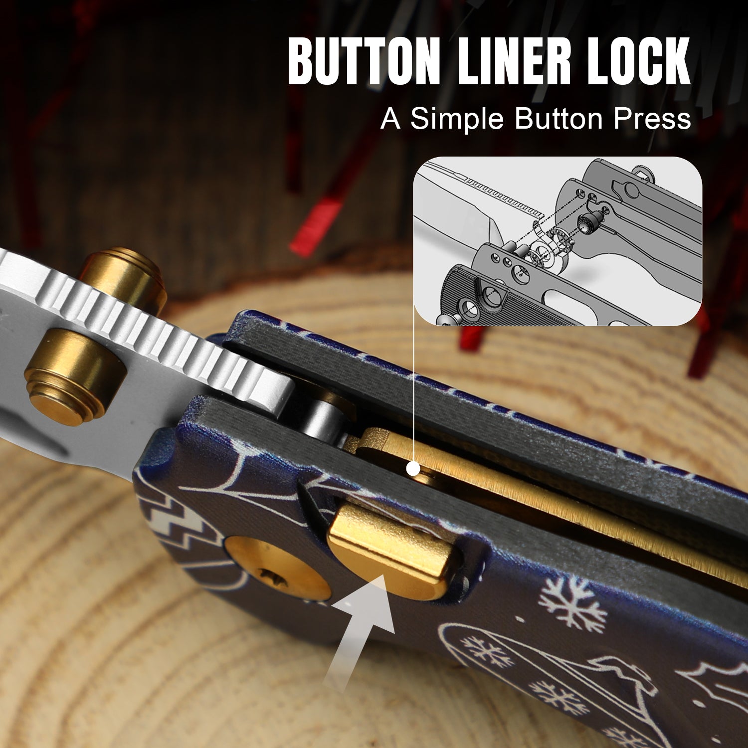 Merry Christmas | Sheepdog® C01C 2.9 | Kizer Button Liner Lock™ | Utility Knives | KizerV™ 3488.29JMC2 | Limited