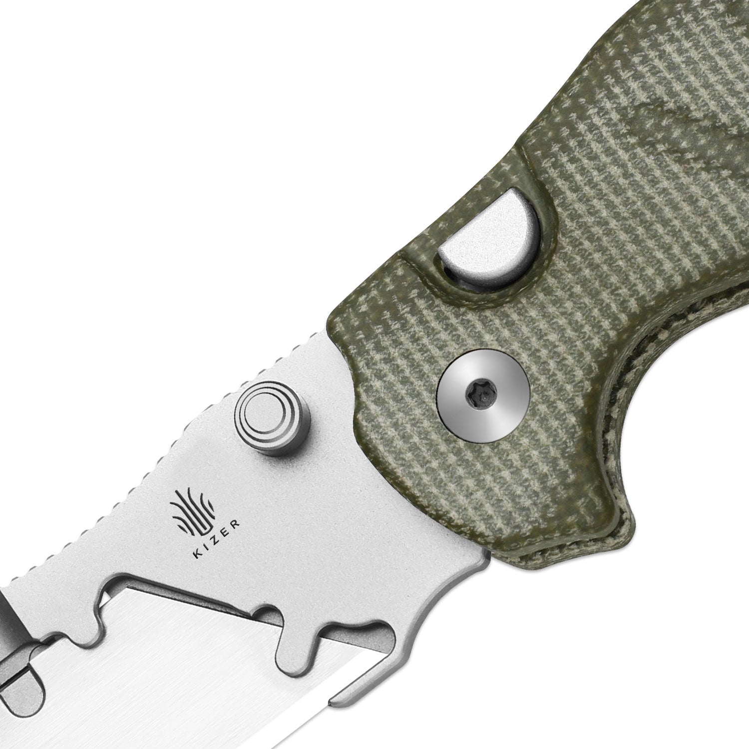 Sheepdog® Utility Knives | Kizer Button Liner Lock™ | C01C Uti 2 | 5Cr15MoV | Micarta | KizerV™ 3488.29JNA1