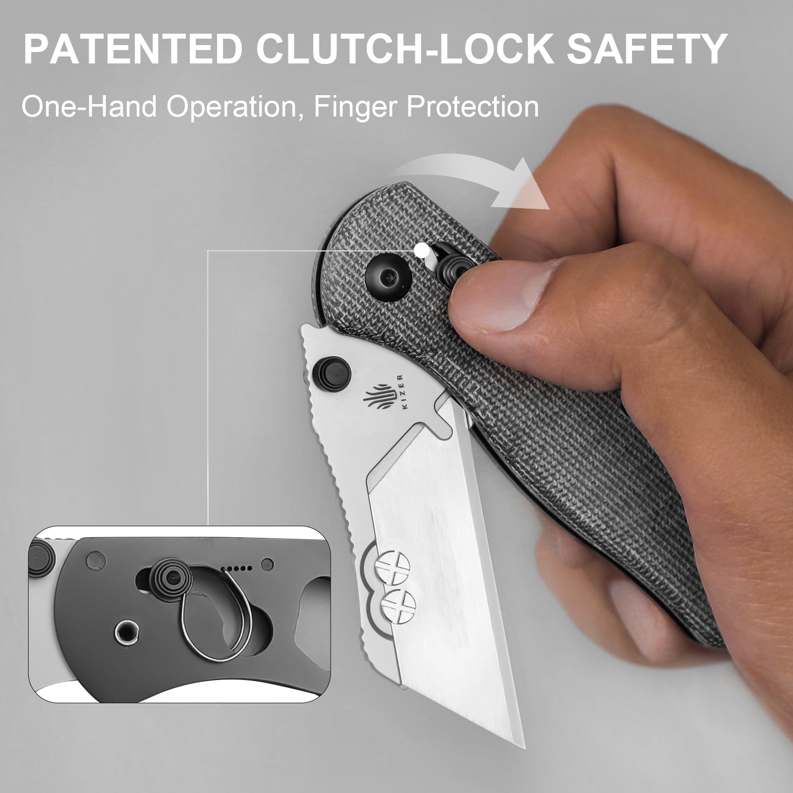 Uti BEAR 1 - 2.74 inch SK5 & 5Cr15 Micarta V3619JA3-Kizer