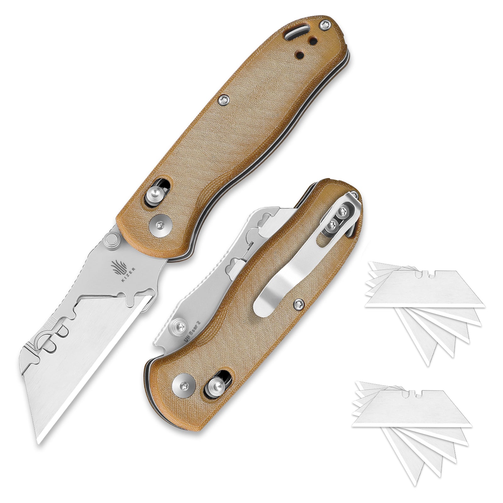 Uti BEAR 2 - 2.74 inch SK5 & 5Cr15 Micarta V3619JA7-Kizer