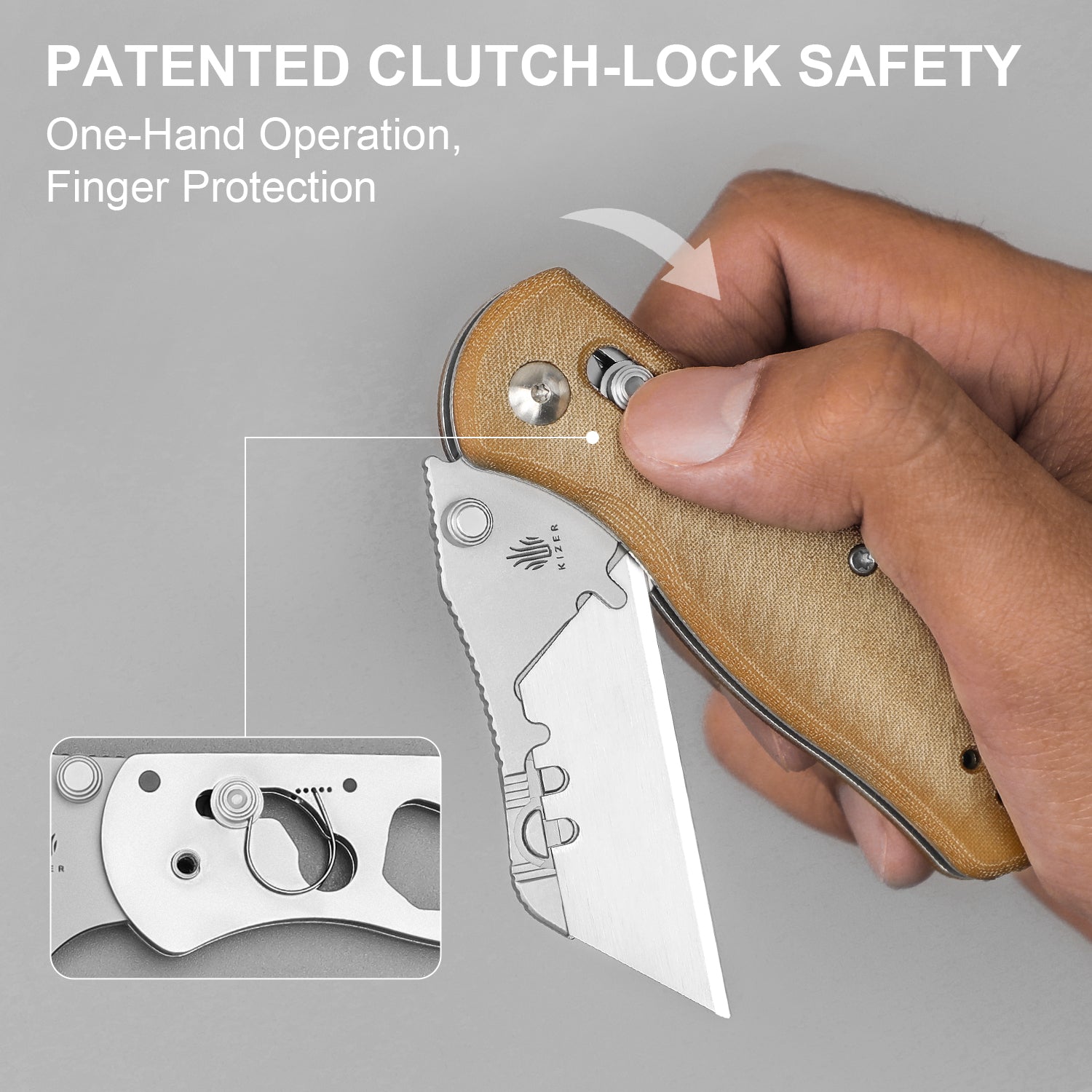 Uti BEAR 2 - 2.74 inch SK5 & 5Cr15 Micarta V3619JA7-Kizer