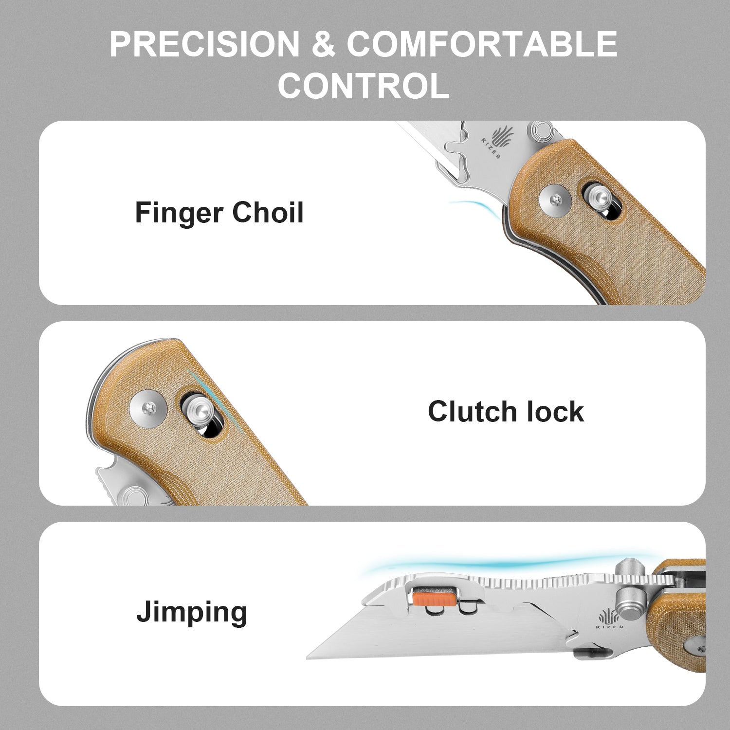 Uti BEAR 2 - 2.74 inch SK5 & 5Cr15 Micarta V3619JA7-Kizer