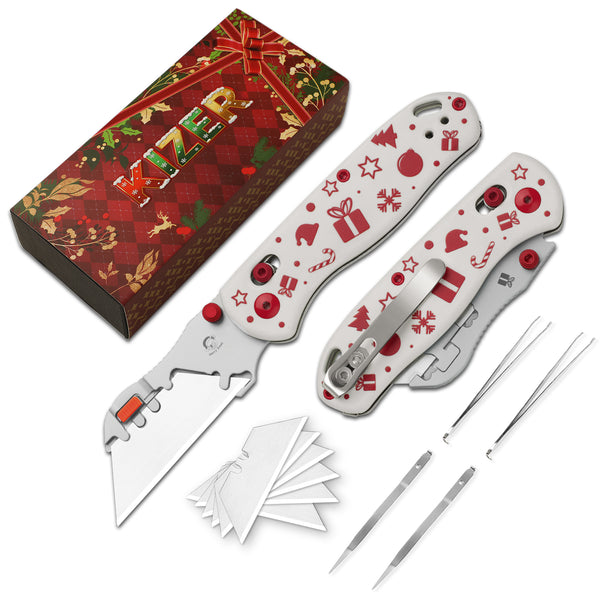 Christmas | Uti BEAR 2 | 5CR15MOV | G10 | Dropbear Utility Knives | V3619JMC2 | Limited