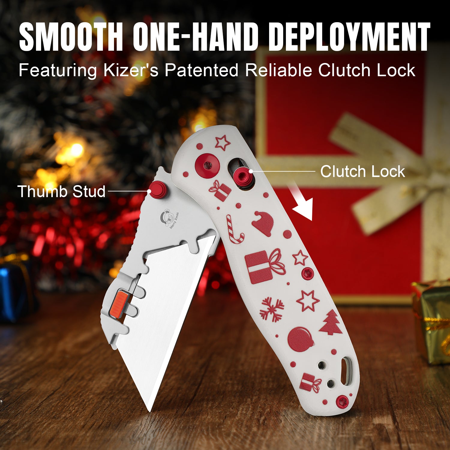 Christmas | Uti BEAR 2 | 5CR15MOV | G10 | Dropbear® Utility Knives | V3619JMC2 | Limited