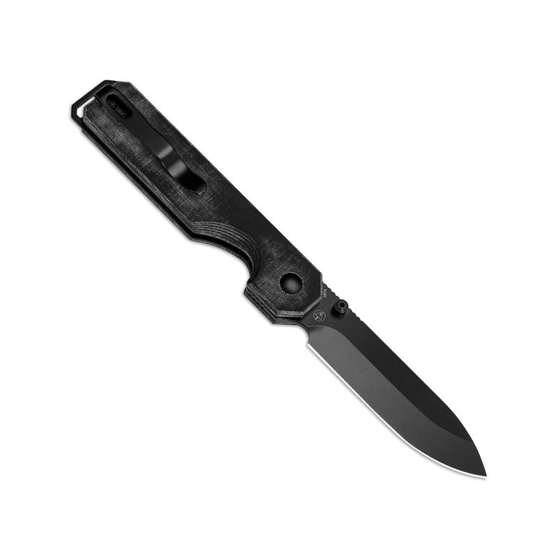 Kizer KUH 154CM Blade Button Lock Micarta Handle V3649C1 (3.19" Black)