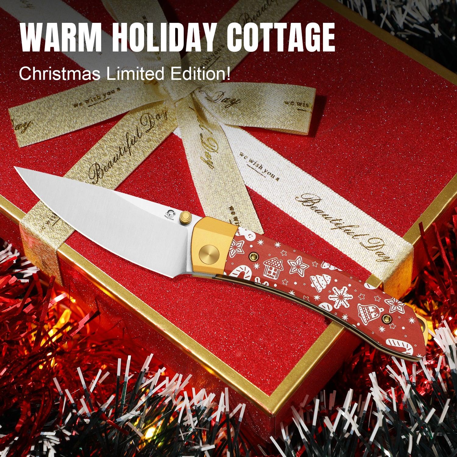 Christmas Mini MoMo 3.2 inch Nitro-V Aluminum & Micarta V3663MC1