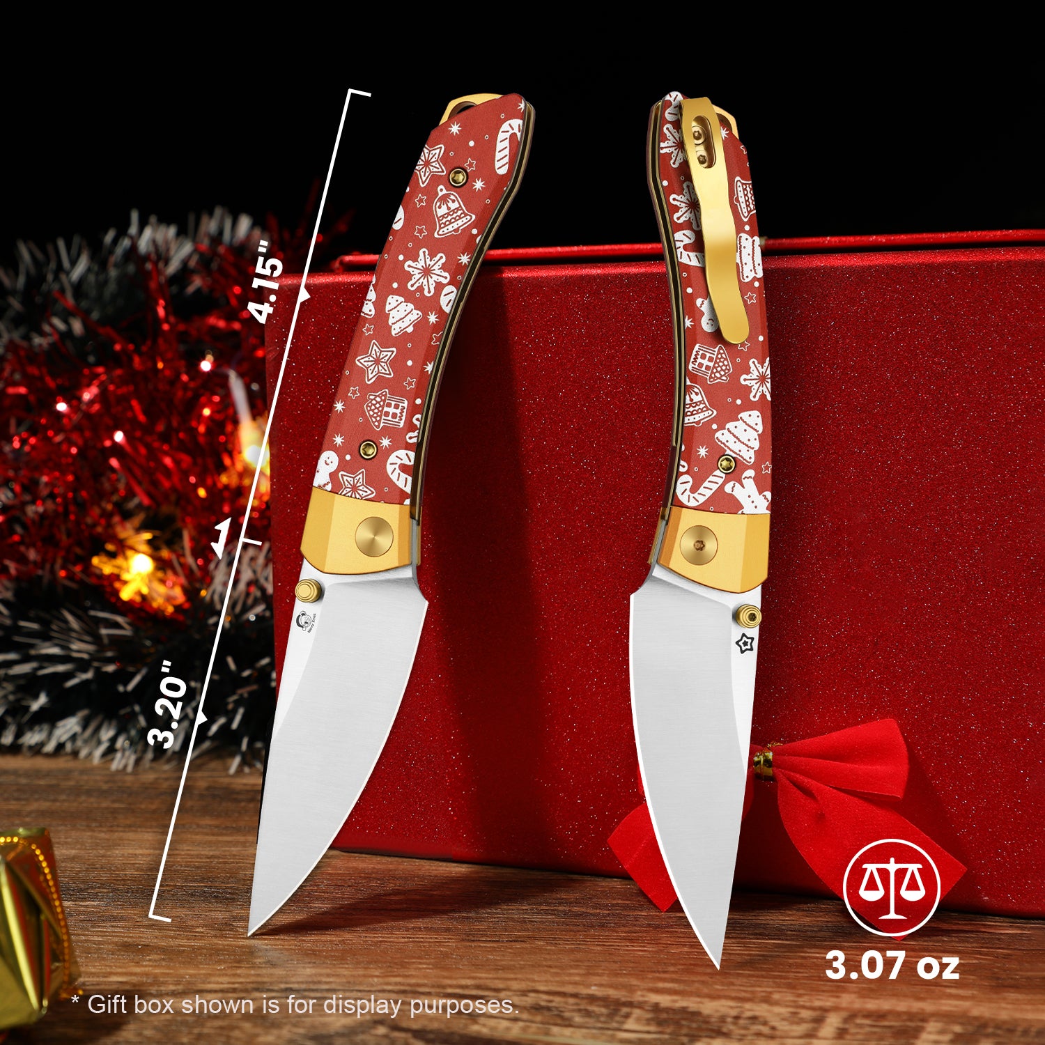 Christmas Mini MoMo 3.2 inch Nitro-V Aluminum & Micarta V3663MC1
