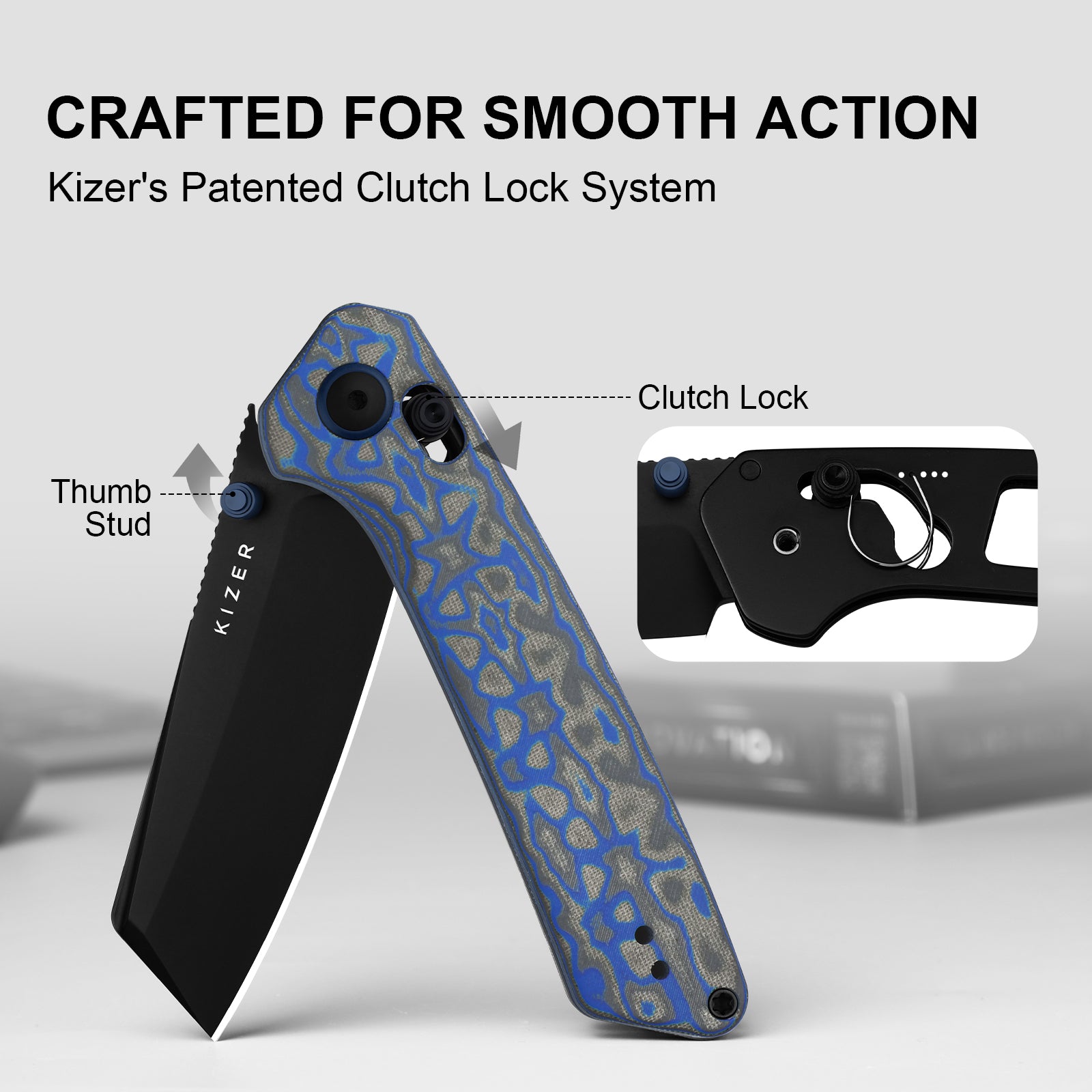 Madrac | Kizer Clutch Lock™ | Micarta With Vortex Pattern | Nitro-V | KizerV™ 3693A4