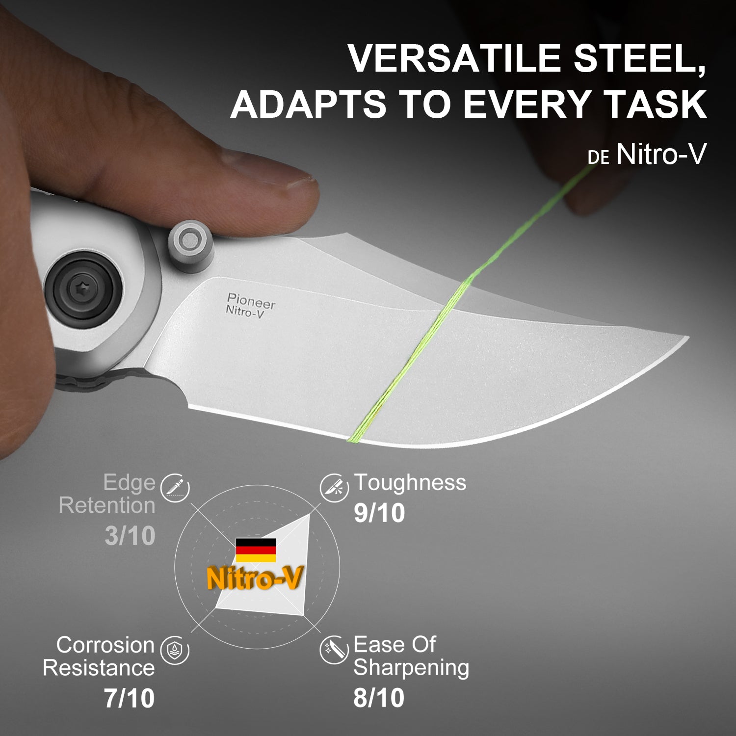 PIONEER 3.2 inch Nitro-V Aluminum & Micarta ZX-FK03A3-Kizer