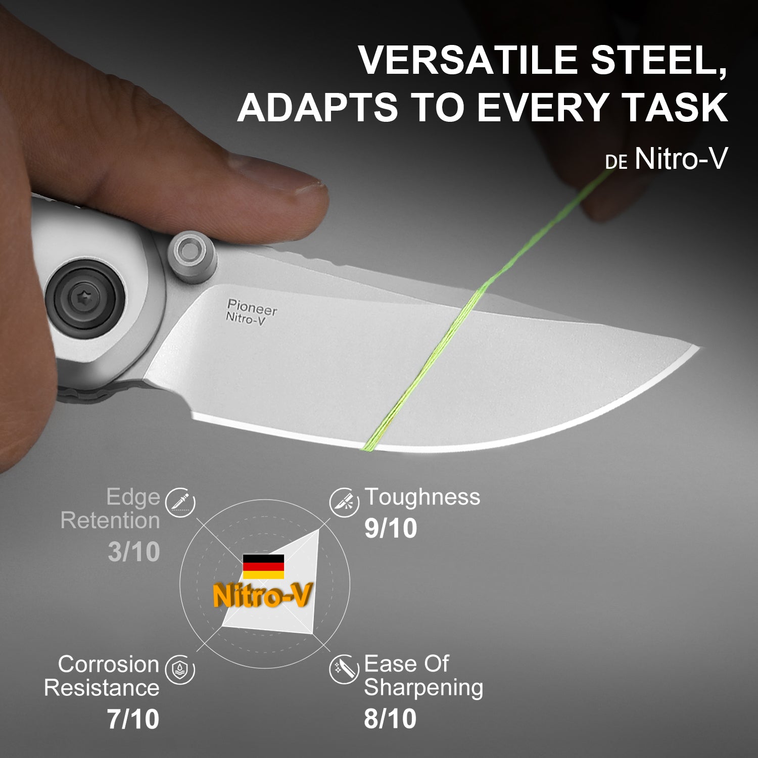 PIONEER 3.2 inch Nitro-V Aluminum & Micarta ZX-FK03A6-Kizer