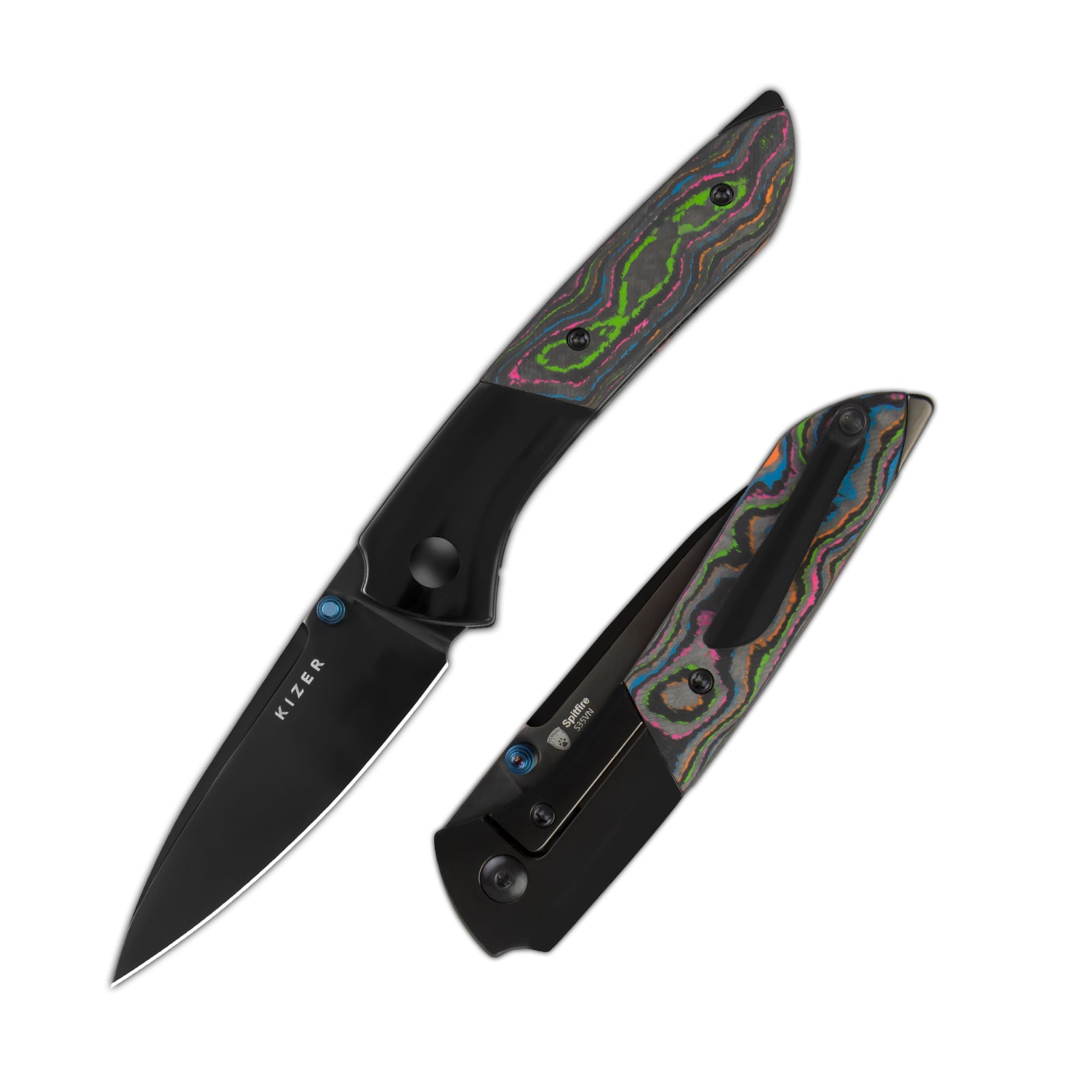 Spitfire 3.13 inch S35VN Titanium & Camo Carbon 80's Ki3690A2-Kizer