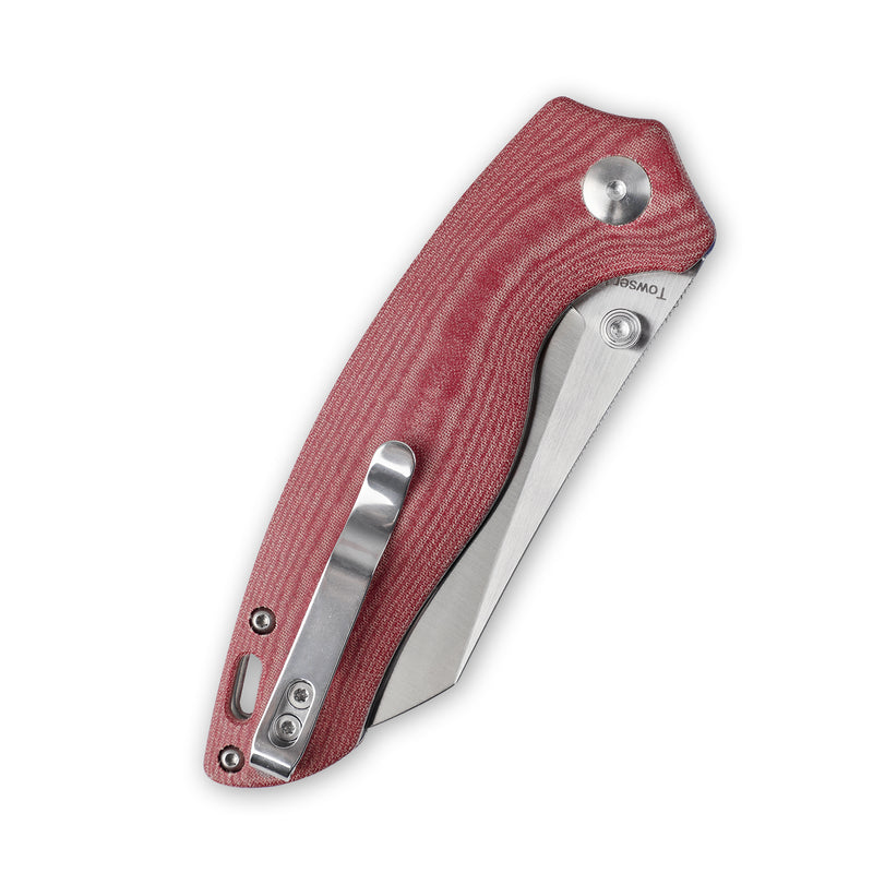 Kizer Azo Towser K Liner Lock Knife Red Micarta V4593C2 (3.39" Satin)