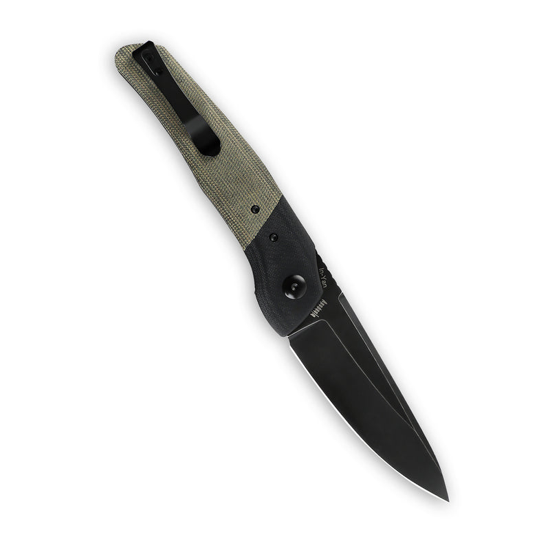 Kizer Arsenyan In-Yan Liner Lock Knife Black&Green G-10 V4573N1 (3.9" Satin)