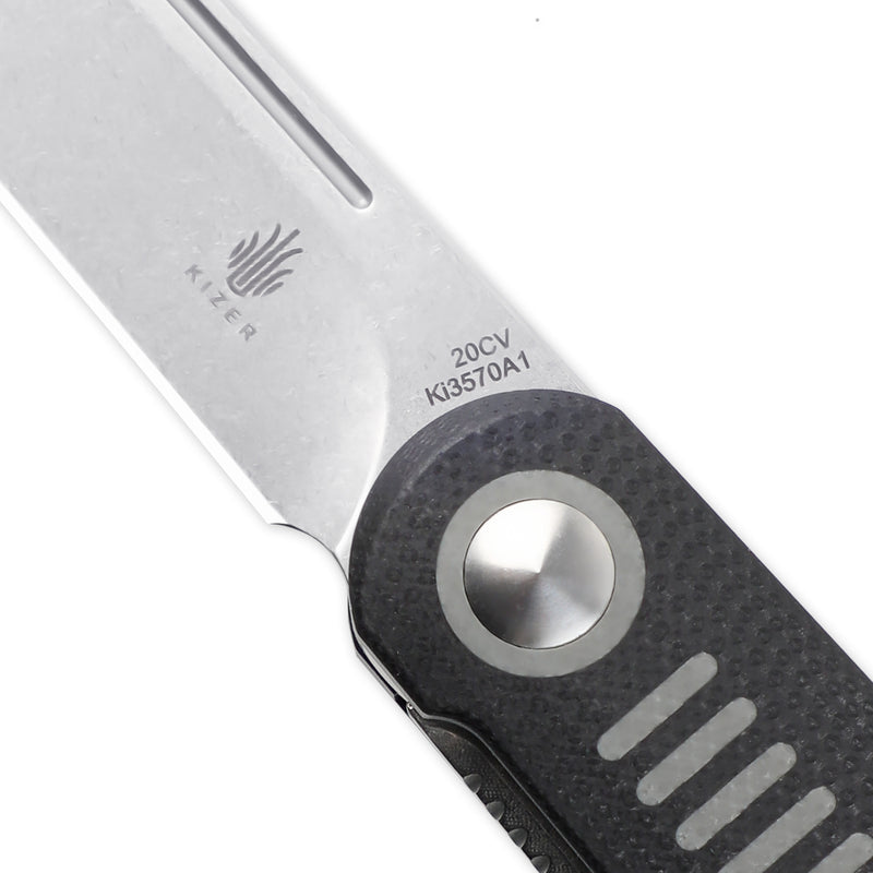 Kizer Lundquist De L'Orme Liner Lock Knife Black G-10 Ki3570A1 (2.9" SW)