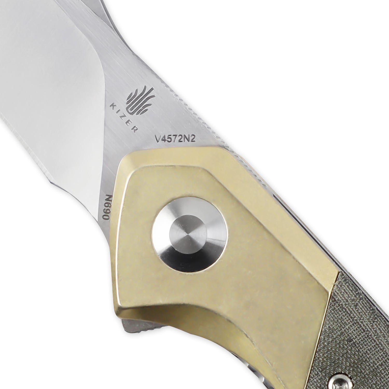 Grazioso Green&Brass Micarta 3.3 inch EDC Knife - Kizer