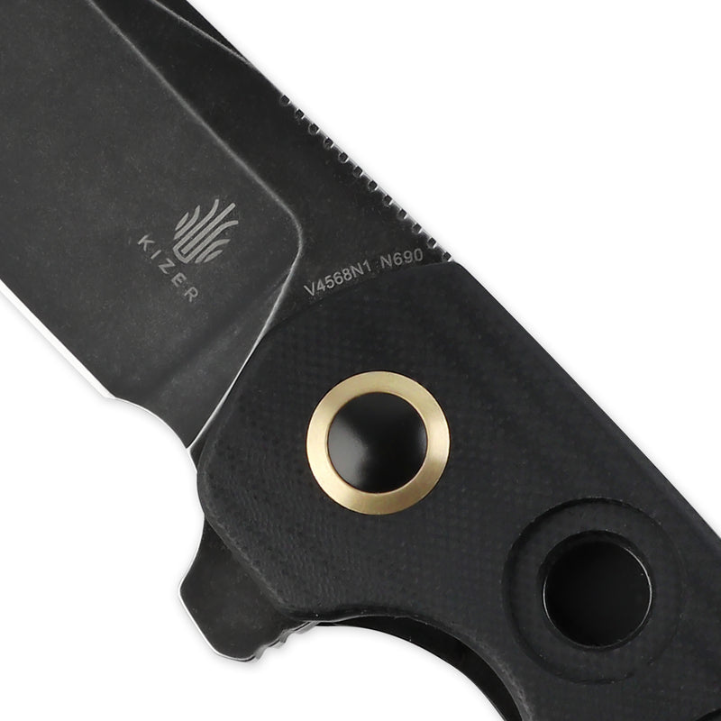 Kizer Nalu Boersma Z-82 Frame Lock Knife Gray G-10 V4568N1 (3.5" Satin)