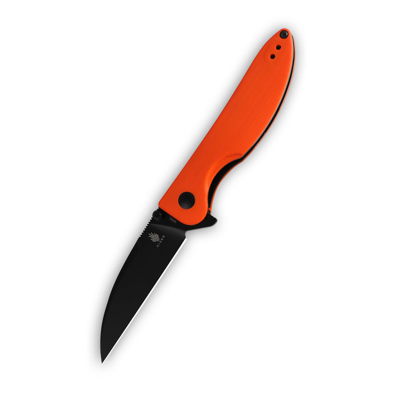 Kizer Official Exclusive | Swayback | Flipper Knife | 2.99" M390 Wharncliffe Blade | Orange G10 Handle | V3566KFC