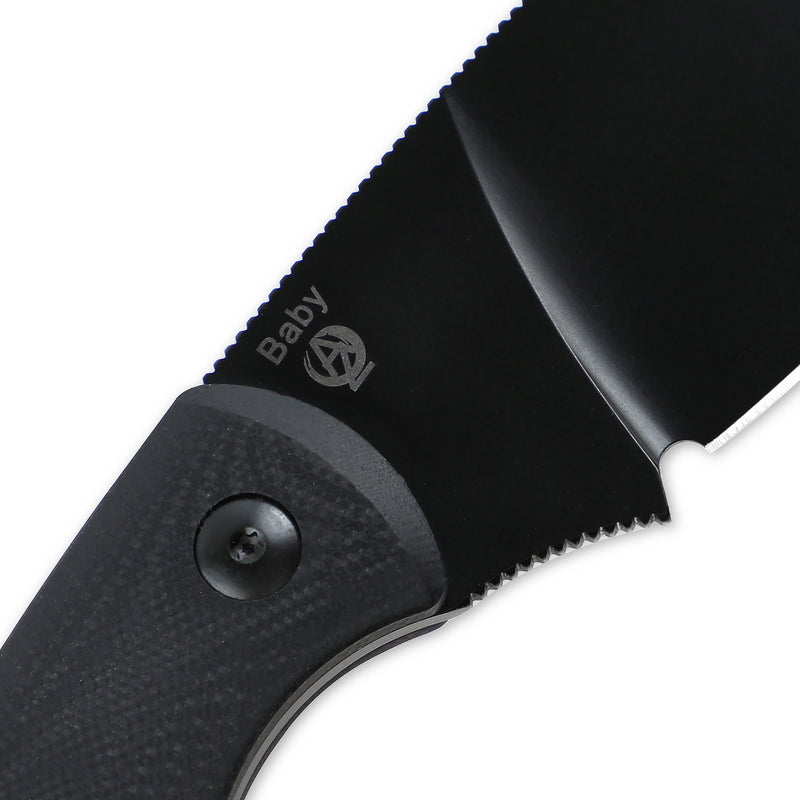 Kizer Baby Fixed Blade Knife Black G-10 1044C1 (3.85" Black)