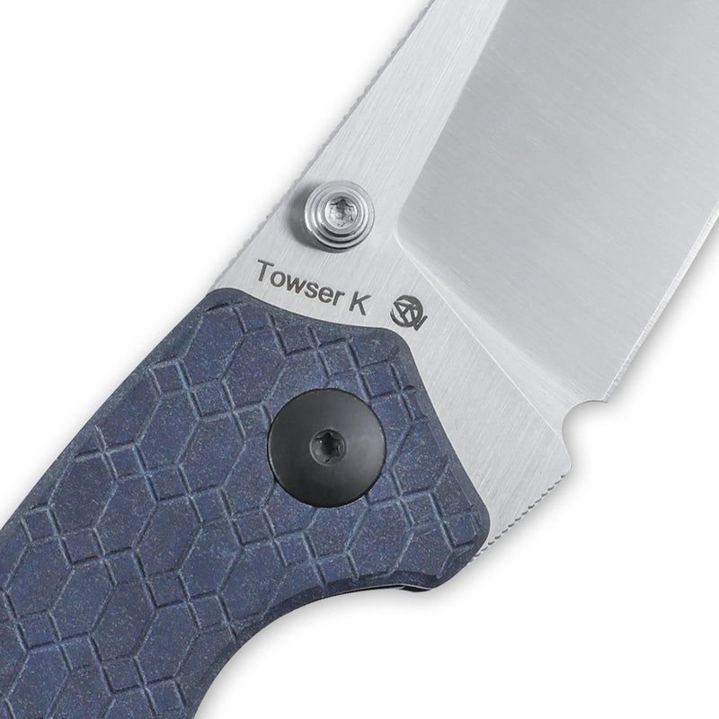 Kizer Azo Towser K Liner Lock Knife Blue Richlite V4593C1 (3.39" Satin)