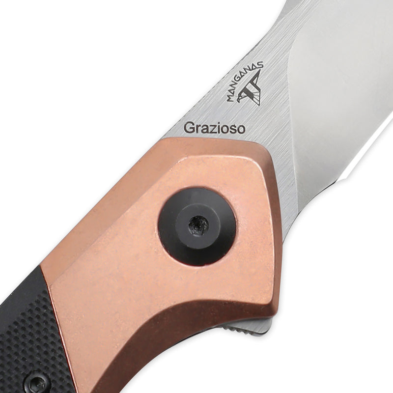 Kizer Manganas Grazioso Liner Lock Knife Black G10 & Copper V4572N1 (3.3" Satin)