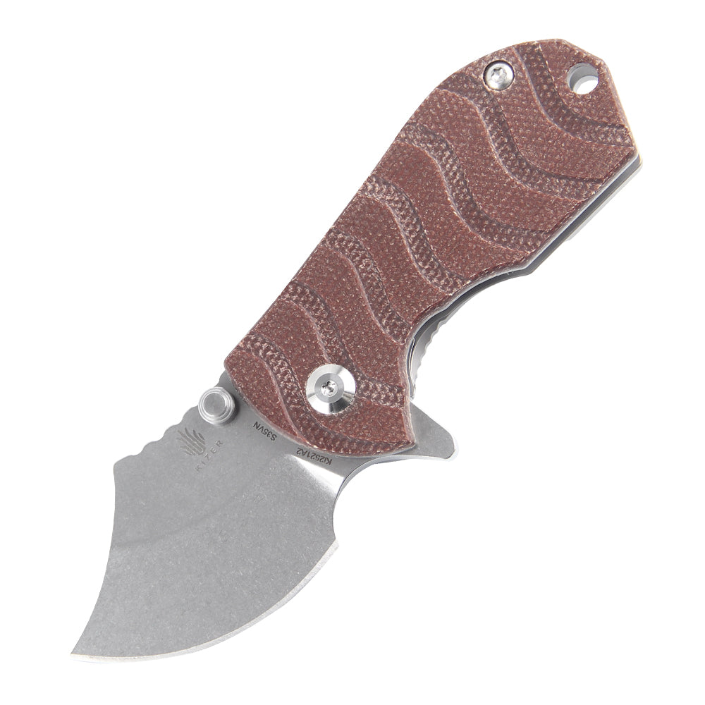 Kizer Flip Shank Micarta Brown Ki2521A2 (2" Stonewash)