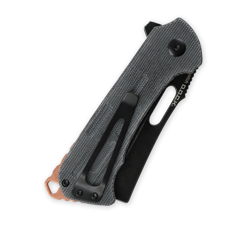 Kizer D.O.C.K. Quatch Cleaver Liner Lock Knife Black Micarta V3574N1 (2.875" Stonewash)